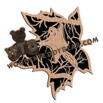 Forest Leaf Flying Squirrel fretwork scroll saw pattern | The Wooden Teddy Bear