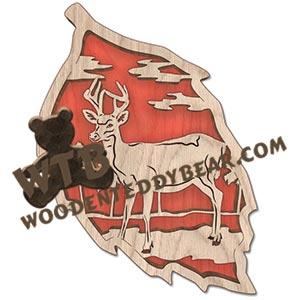 Forest Leaf Key Deer fretwork scroll saw pattern | The Wooden Teddy Bear