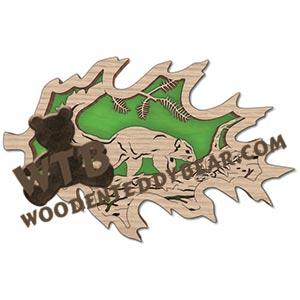 Forest Leaf Delmarva Fox Squirrel fretwork scroll saw pattern | The Wooden Teddy Bear