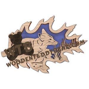 Leaf Northern Swift Fox fretwork scroll saw pattern | The Wooden Teddy Bear