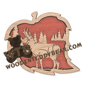 Forest Leaf Sonoran Pronghorn fretwork scroll saw pattern | The Wooden Teddy Bear