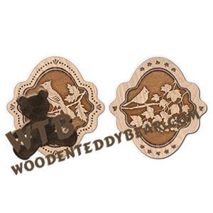 Autumn Bluejay & Tufted Titmouse fretwork scroll saw pattern | The Wooden Teddy Bear