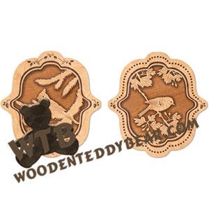 Winter Cardinal & Chickadee fretwork scroll saw pattern | The Wooden Teddy Bear