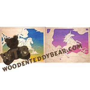 Pegasus & Unicorn Plaques fretwork scroll saw pattern | The Wooden Teddy Bear