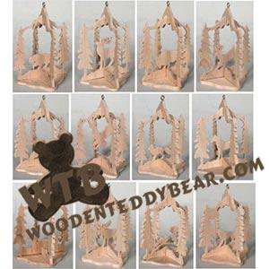 Slotted Wildlife Ornaments fretwork scroll saw pattern | The Wooden Teddy Bear