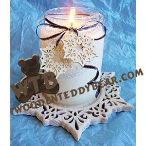 Snowflake Candle Tray & Charm Set fretwork scroll saw pattern | The Wooden Teddy Bear