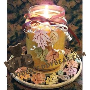 Autumn Leaf Candle Tray & Charm Set fretwork scroll saw pattern | The Wooden Teddy Bear