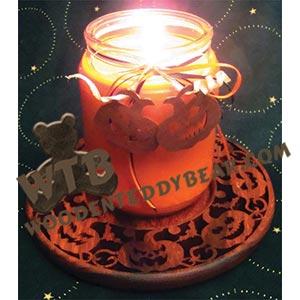 Spooky Pumpkins Candle Tray & Charm Set fretwork scroll saw pattern | The Wooden Teddy Bear