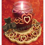 Sweetheart Candle Tray & Charm Set fretwork scroll saw pattern | The Wooden Teddy Bear