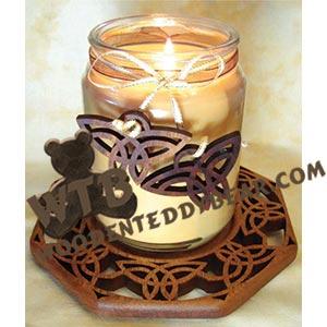 Celtic Trinity Candle Tray & Charm Set fretwork scroll saw pattern | The Wooden Teddy Bear