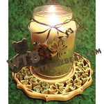 Shamrock Candle Tray & Charm Set fretwork scroll saw pattern | The Wooden Teddy Bear