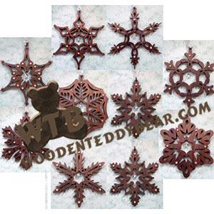 Embellished Snowflakes fretwork scroll saw pattern | The Wooden Teddy Bear