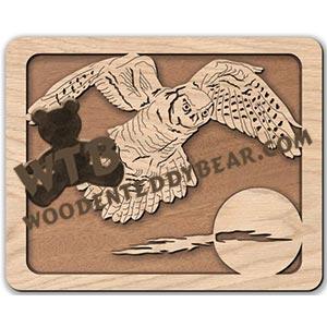 Northern Hawk Owl fretwork scroll saw pattern | The Wooden Teddy Bear