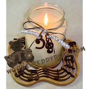 Musical Candle Tray & Charm Set fretwork scroll saw pattern | The Wooden Teddy Bear