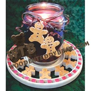 Gingerbread Candle Tray & Charm Set fretwork scroll saw pattern | The Wooden Teddy Bear