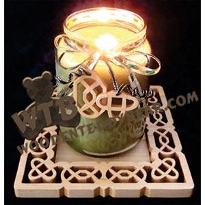 Celtic "Deverelle" Candle Tray & Charm Set fretwork scroll saw pattern | The Wooden Teddy Bear