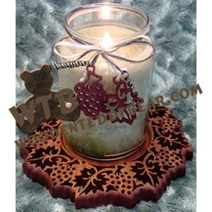 Grapevine Candle Tray & Charm Set fretwork scroll saw pattern | The Wooden Teddy Bear