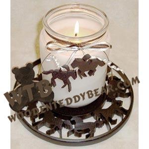 Running Horses Candle Tray & Charm Set fretwork scroll saw pattern | The Wooden Teddy Bear