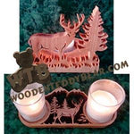 Deer Votive & Tealight Candle Tray fretwork scroll saw pattern | The Wooden Teddy Bear