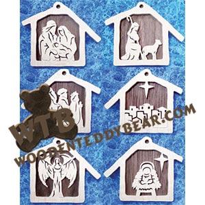 6 Traditional Nativity Ornaments fretwork scroll saw pattern | The Wooden Teddy Bear