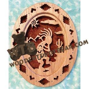Self Framing Kokopelli fretwork scroll saw pattern | The Wooden Teddy Bear