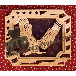 Self Framing Eagle fretwork scroll saw pattern | The Wooden Teddy Bear