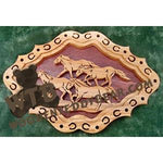 Self Framing Wild Horses fretwork scroll saw pattern | The Wooden Teddy Bear