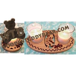 Kokopelli Votive & Tealight Candle Tray fretwork scroll saw pattern | The Wooden Teddy Bear