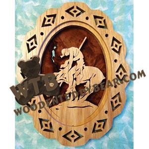 Self Framing End of the Trail fretwork scroll saw pattern | The Wooden Teddy Bear