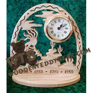 Kokopelli Clock fretwork scroll saw pattern | The Wooden Teddy Bear