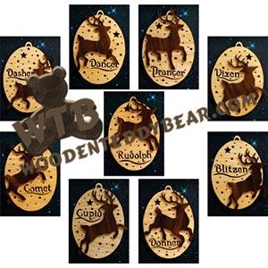 Reindeer Overlay Ornaments fretwork scroll saw pattern | The Wooden Teddy Bear