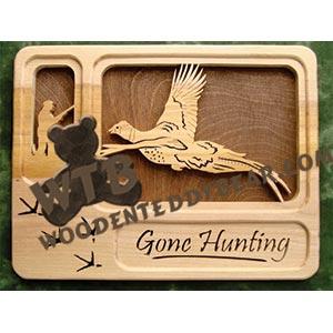 Self Framing Gone Hunting Pheasant fretwork scroll saw pattern | The Wooden Teddy Bear