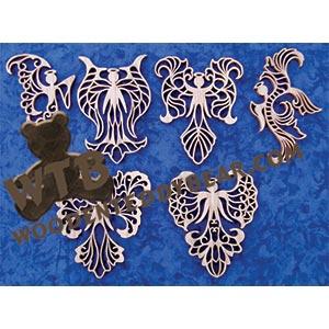 Filigree Angel Ornaments fretwork scroll saw pattern | The Wooden Teddy Bear