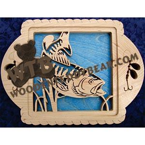 Self Framing Small Mouth Bass fretwork scroll saw pattern | The Wooden Teddy Bear