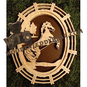 Self Framing Rearing Horse fretwork scroll saw pattern | The Wooden Teddy Bear