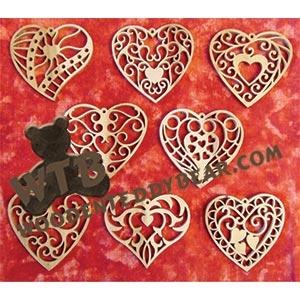 Filigree Heart Ornaments fretwork scroll saw pattern | The Wooden Teddy Bear