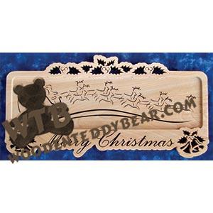 Self Framing Santa with Reindeer Plaque fretwork scroll saw pattern | The Wooden Teddy Bear