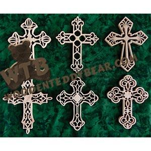 Filigree Cross Ornaments fretwork scroll saw pattern | The Wooden Teddy Bear