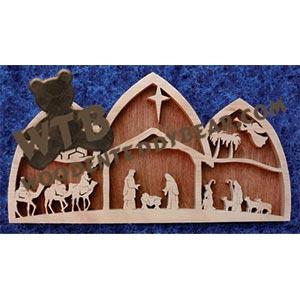 Arched Nativity Scene fretwork scroll saw pattern | The Wooden Teddy Bear