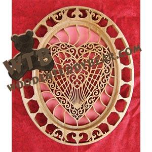 Self Framing Heart Plaque fretwork scroll saw pattern | The Wooden Teddy Bear