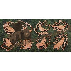 Forest Leaf Wildlife Ornaments #1 fretwork scroll saw pattern | The Wooden Teddy Bear