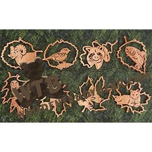 Forest Leaf Wildlife Ornaments #4 fretwork scroll saw pattern | The Wooden Teddy Bear