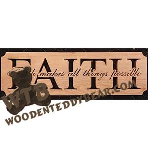 Faith Word Art Plaque fretwork scroll saw pattern | The Wooden Teddy Bear