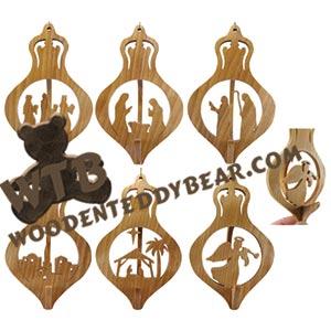 Dimensional Nativity Ornaments fretwork scroll saw pattern | The Wooden Teddy Bear