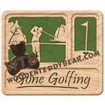 Self Framing Gone Golfing Plaque fretwork scroll saw pattern | The Wooden Teddy Bear