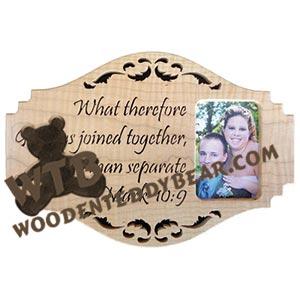 Mark 10:9 Word Art Plaque & Frame fretwork scroll saw pattern | The Wooden Teddy Bear