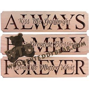 Always Family Forever Set fretwork scroll saw pattern | The Wooden Teddy Bear