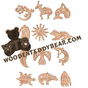 Primitive Southwest Ornaments fretwork scroll saw pattern | The Wooden Teddy Bear