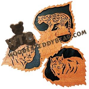 Little Leaves Wildcats fretwork scroll saw pattern | The Wooden Teddy Bear