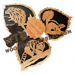 Little Leaves Small Mammals fretwork scroll saw pattern | The Wooden Teddy Bear